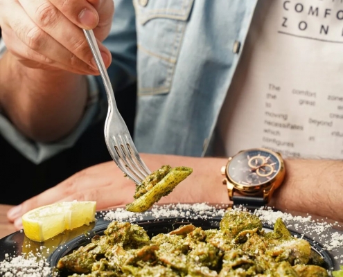 pasta pesto sorrisocoffee پاستا پستو در سریزو کافه